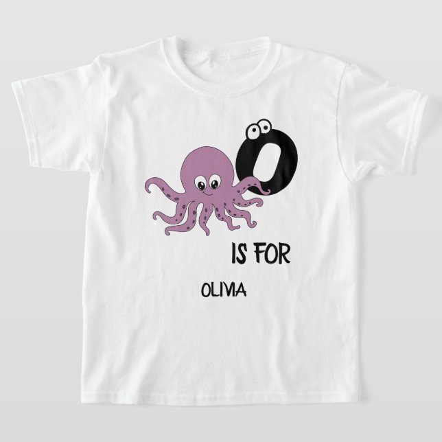 Camiseta Monograma personalizado O é para a vida aquática f (Postura )