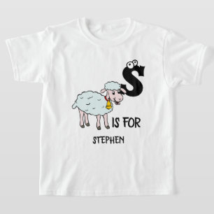Camiseta Monograma personalizado S para ilustração de ovelh