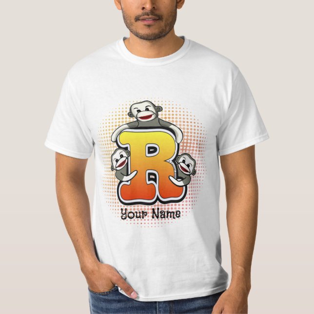 Camiseta Monograma R Sock Monkey T Shirt (Frente)