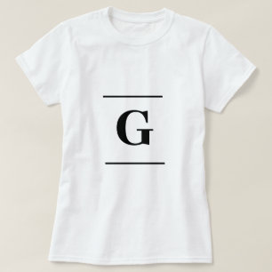 Camiseta Monograma simples branco minimalista