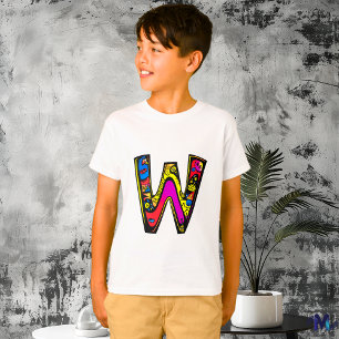Camiseta Monograma W Colorido e Divertido com Tribal e Dood