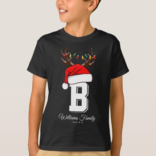Camiseta Monogrammed Family Christmas Matching Outfits  (Frente)