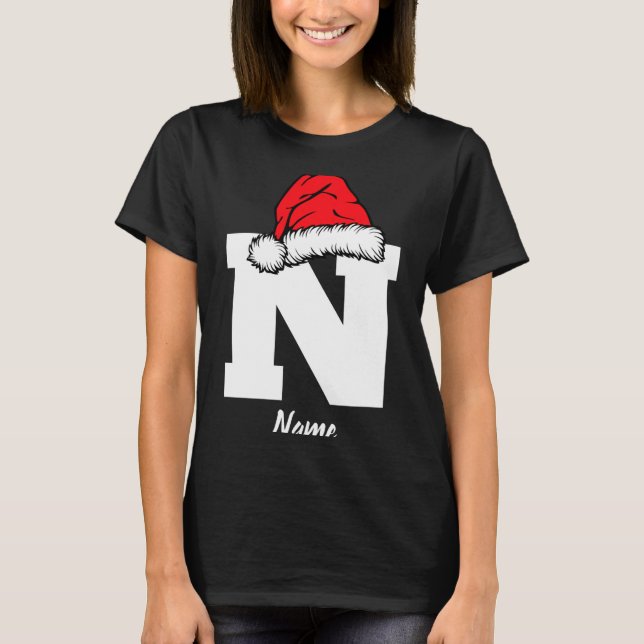 Camiseta Monogrammed Family Christmas With Name  (Frente)
