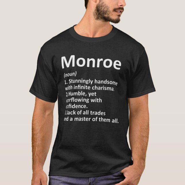Camiseta MONROE Definition Funny Surname Family Tree Birthd (Frente)