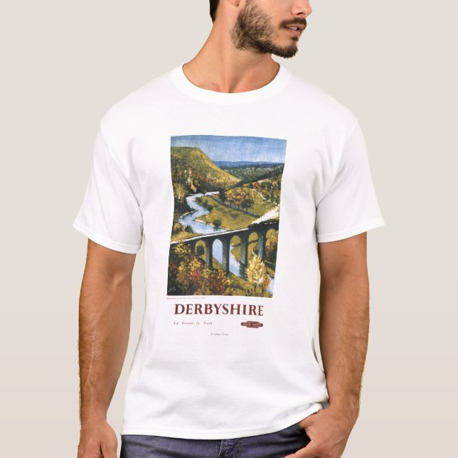 Camiseta Monsal Dale, trem e viaduto British Rail (Frente)