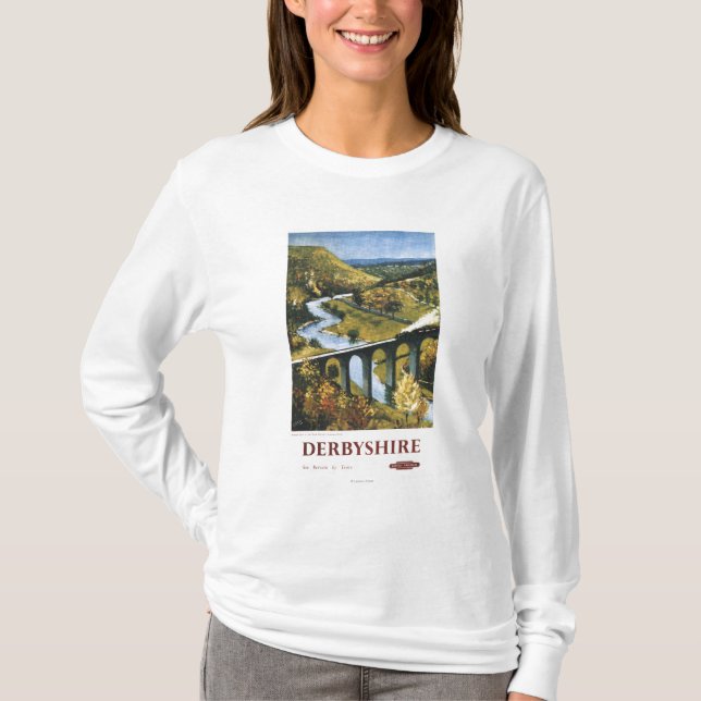 Camiseta Monsal Dale, trem e viaduto British Rail (Frente)