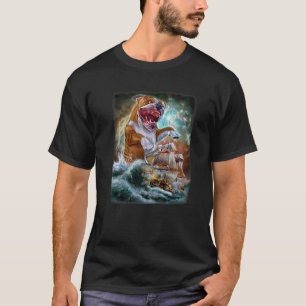 Camiseta Monster Bulldog Como Kraken Ataca Um Navio De Guer
