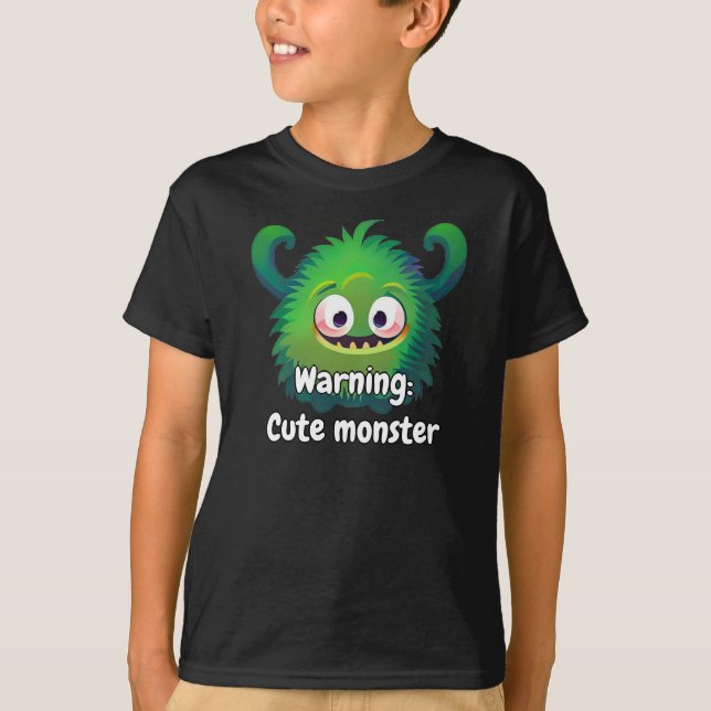 Camiseta Monster Divertido Legal, o melhor Na moda Kid (Frente)