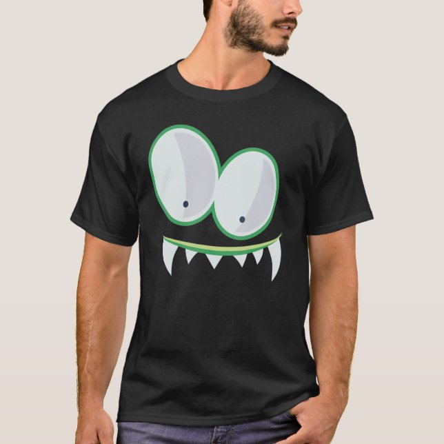Camiseta Monster Face Costume Halloween Crianças Adultos 17 (Frente)