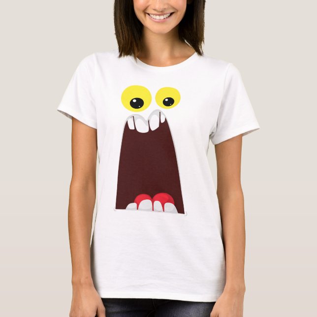 Camiseta Monster Fácil Figurino Ideias Idiotas Halloween (Frente)