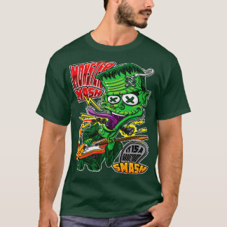 Camiseta monster-mash-frankenstein-on-guitar, banda, franke
