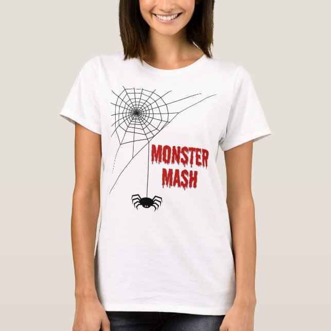 Camiseta Monster Mash Halloween Spiderweb (Frente)