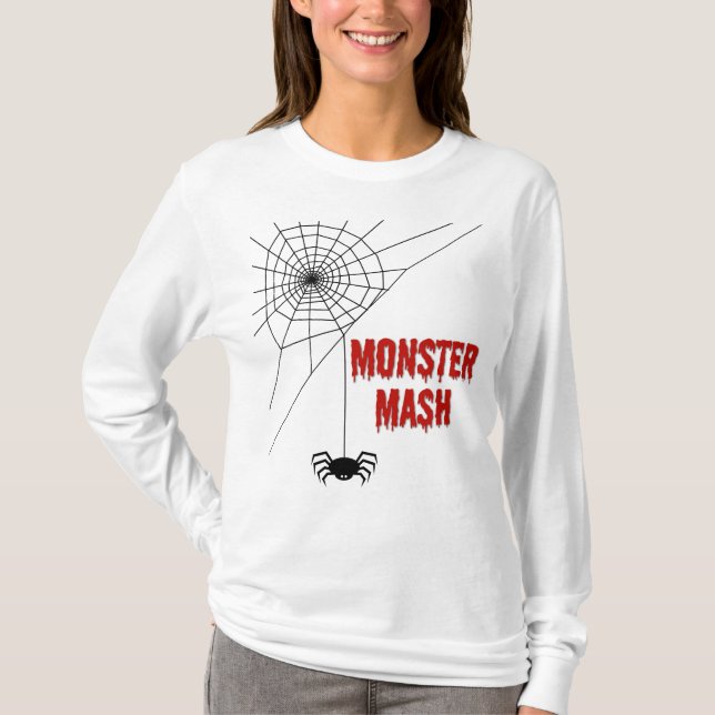 Camiseta Monster Mash Halloween Teia de Aranha (Frente)