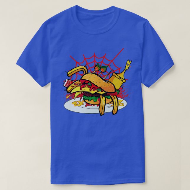 Camiseta Monster Spider Burger Comida Burger Burger Cheese  (Frente do Design)
