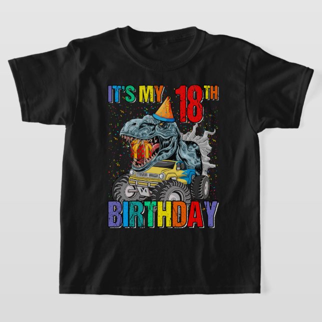 Camiseta Monster Truck, 18 anos, adolescente 18, Aniversári (Postura )
