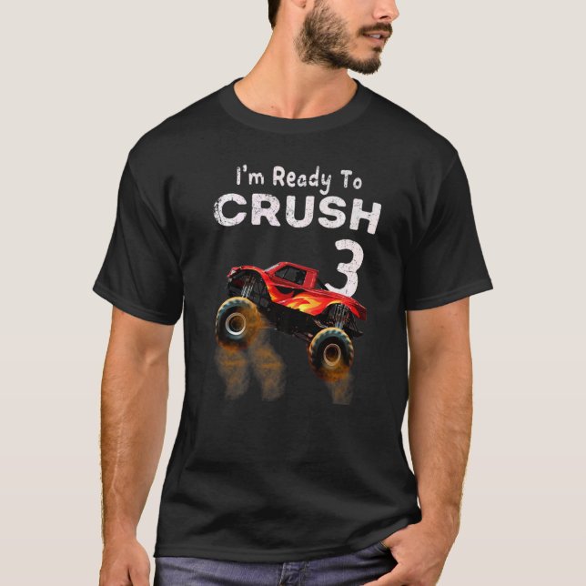 Camiseta Monster Truck 3rd Birthday  Boys I'm Ready To Crus (Frente)