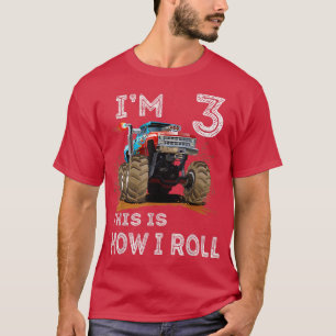Camiseta Monster Truck 3rd Birthday Gifts I'm 3 This Is How