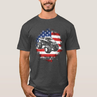 Camiseta Monster Truck American Flag Racing USA Patriotic 4