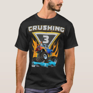 Camiseta Monster Truck aniversário de 3 anos Truck Birthda
