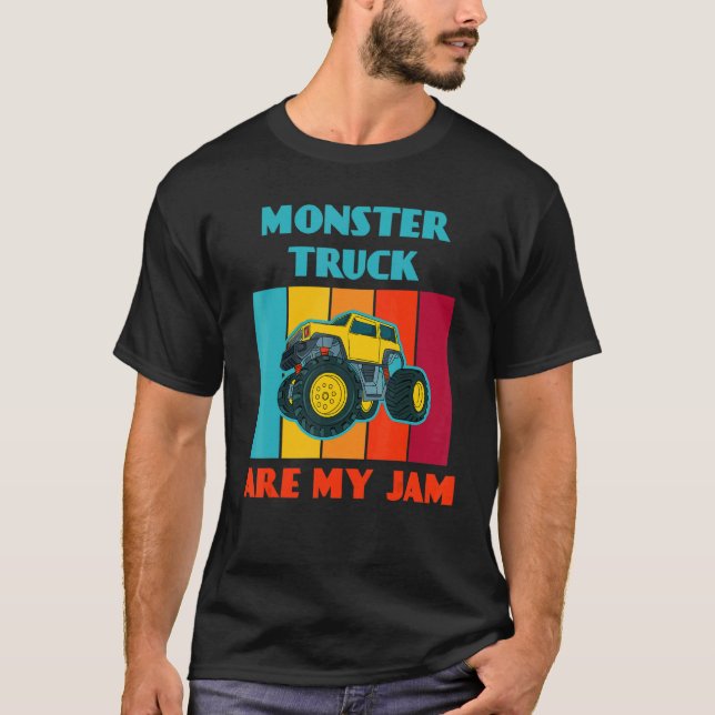 Camiseta Monster Truck Are My Jam Car  Trucker (Frente)