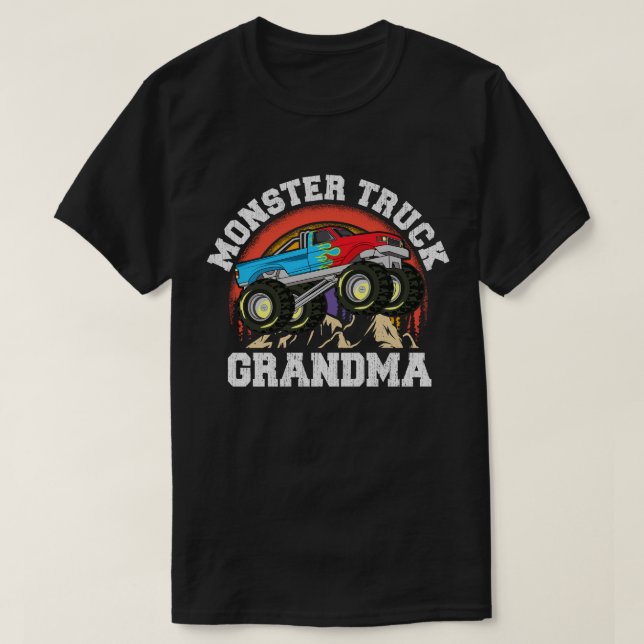 Camiseta Monster Truck Avô Correspondendo Costume Familiar (Frente do Design)