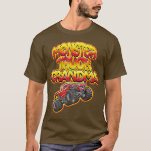 Camiseta Monster Truck Avó Hot Red Style Engraçado