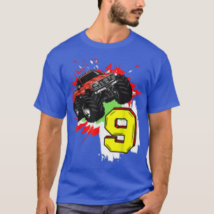 Camiseta Monster Truck Birthday 9 Years 9th Birthday Party