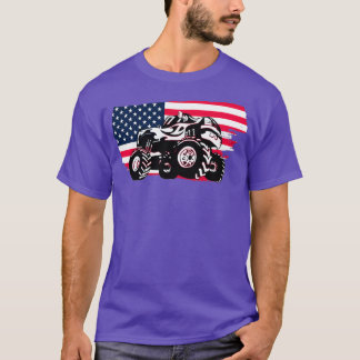 Camiseta Monster Truck Com Bandeira Americana