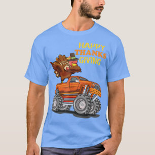 Camiseta Monster Truck Dabbing Turkey Hooray Happy Graças