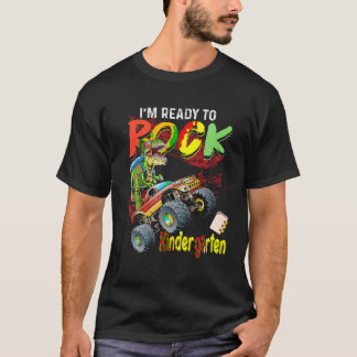 Camiseta Monster Truck Dinossaur Boys Estou Pronta para Roc