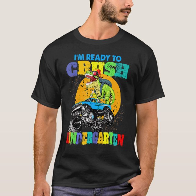 Camiseta Monster Truck Dinossaur Estou pronto para esmagar  (Frente)