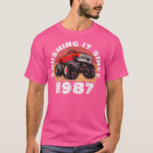 Camiseta Monster Truck Driver Tee Esmagando Desde 1987 E