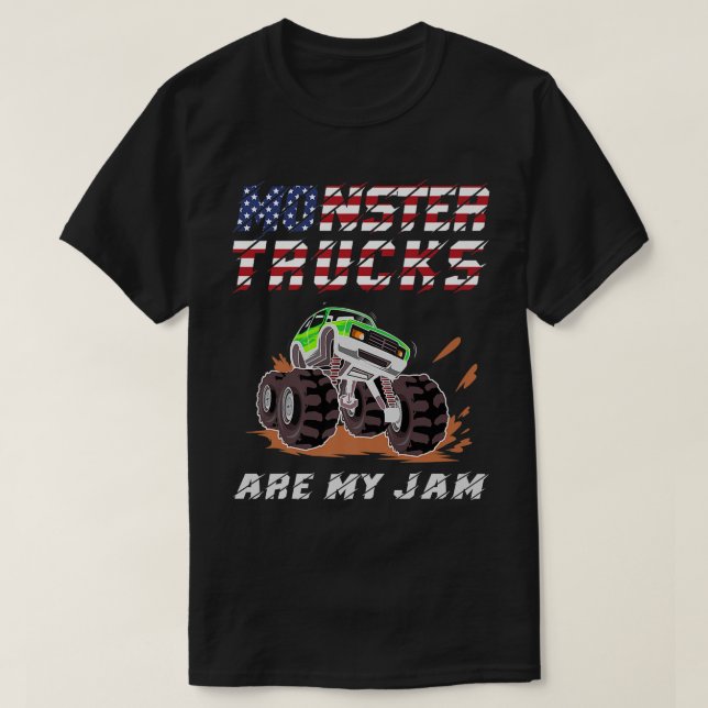 Camiseta Monster Truck É Meu Jam Patriota (Frente do Design)
