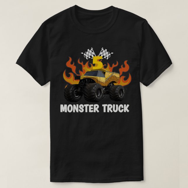 Camiseta Monster Truck EarthShaker para Crianças 5 Presente (Frente do Design)