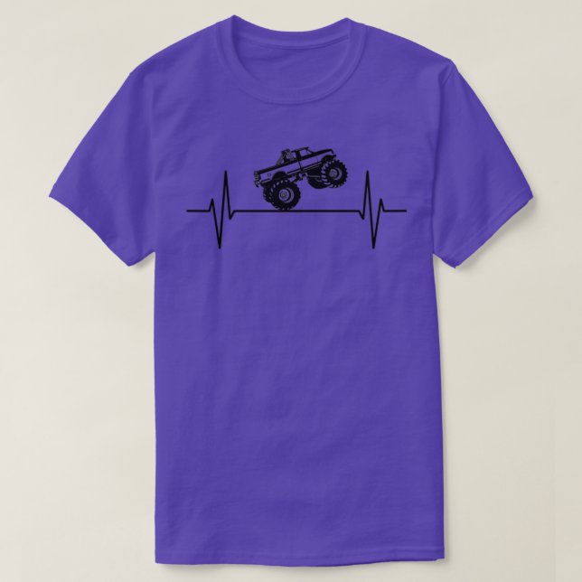 Camiseta Monster Truck ECG Pulse Heartline Heartbeat Freque (Frente do Design)
