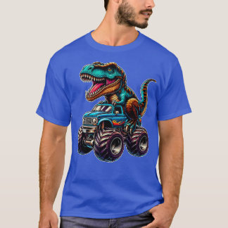 Camiseta Monster Truck Engraçado Design de Anel T Rex Anim