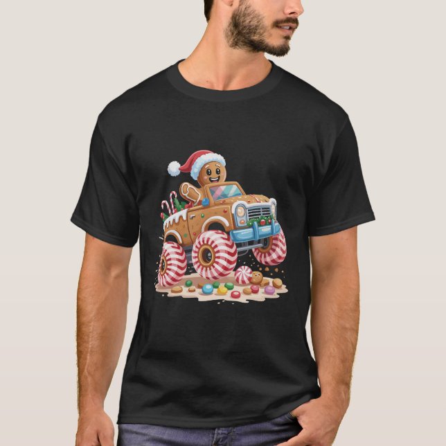 Camiseta Monster Truck Gingercake Man Christmas (Frente)