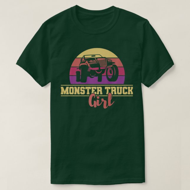 Camiseta Monster Truck Girl Retro Vintage (Frente do Design)