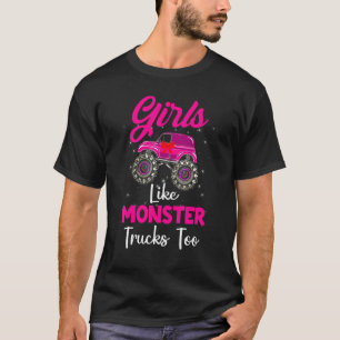 Camiseta Monster Truck Girls Como Monstros Também Aniversár