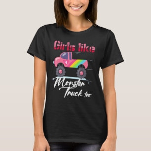 Camiseta Monster Truck Girls Como Monstros Também Aniversár