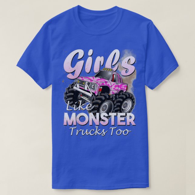 Camiseta Monster Truck Girls Igual A Monstros (Frente do Design)