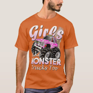 Camiseta Monster Truck Girls Like Monsters Too Birthday Gif
