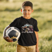 Monster Truck Graphic Name T Shirt Para Rapazes