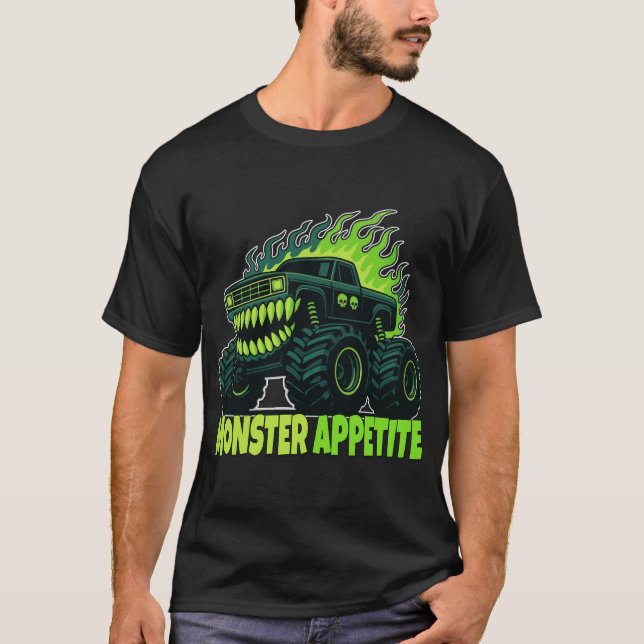 Camiseta Monster Truck Horror Flame - Aggressive Creature (Frente)