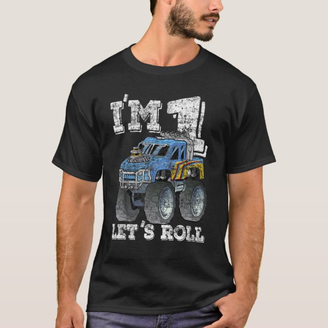 Camiseta Monster Truck Kids Tee eu sou um Vamos Roll 1rua B (Frente)