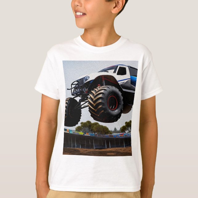 Camiseta Monster Truck Launch, Boys Tshirt (Frente)