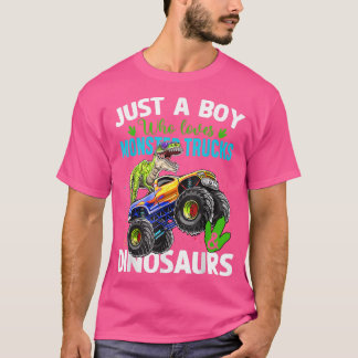 Camiseta Monster Truck Lover Boy Engraçado Dinossauro No Tr