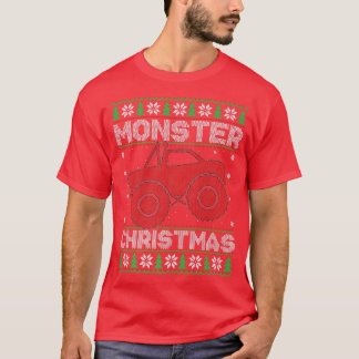 Camiseta Monster Truck Lover Xmas Luzes Feias Monstro Chris