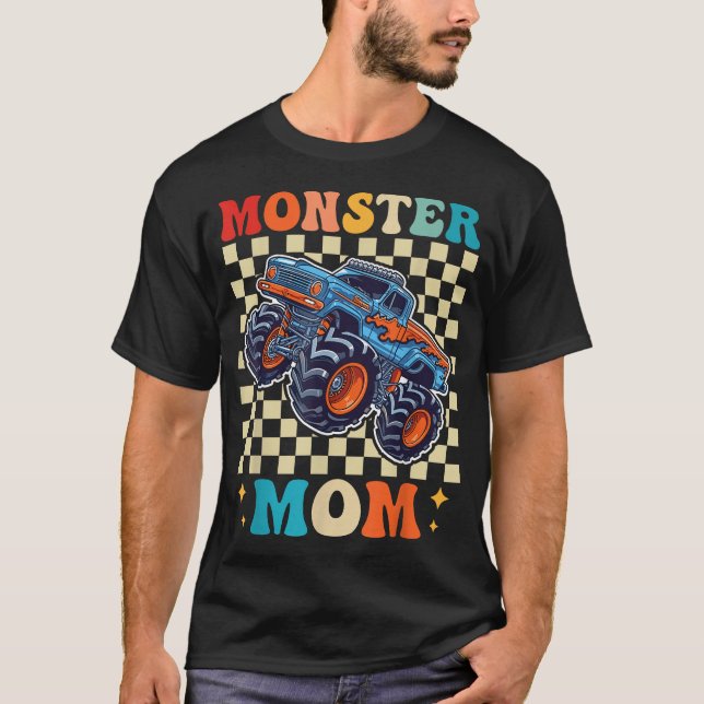 Camiseta Monster Truck Mãe Família Correspondente Monster T (Frente)