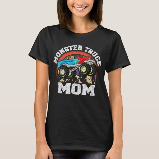 Camiseta Monster Truck Mãe Retrorando Família Correspondent (Frente)